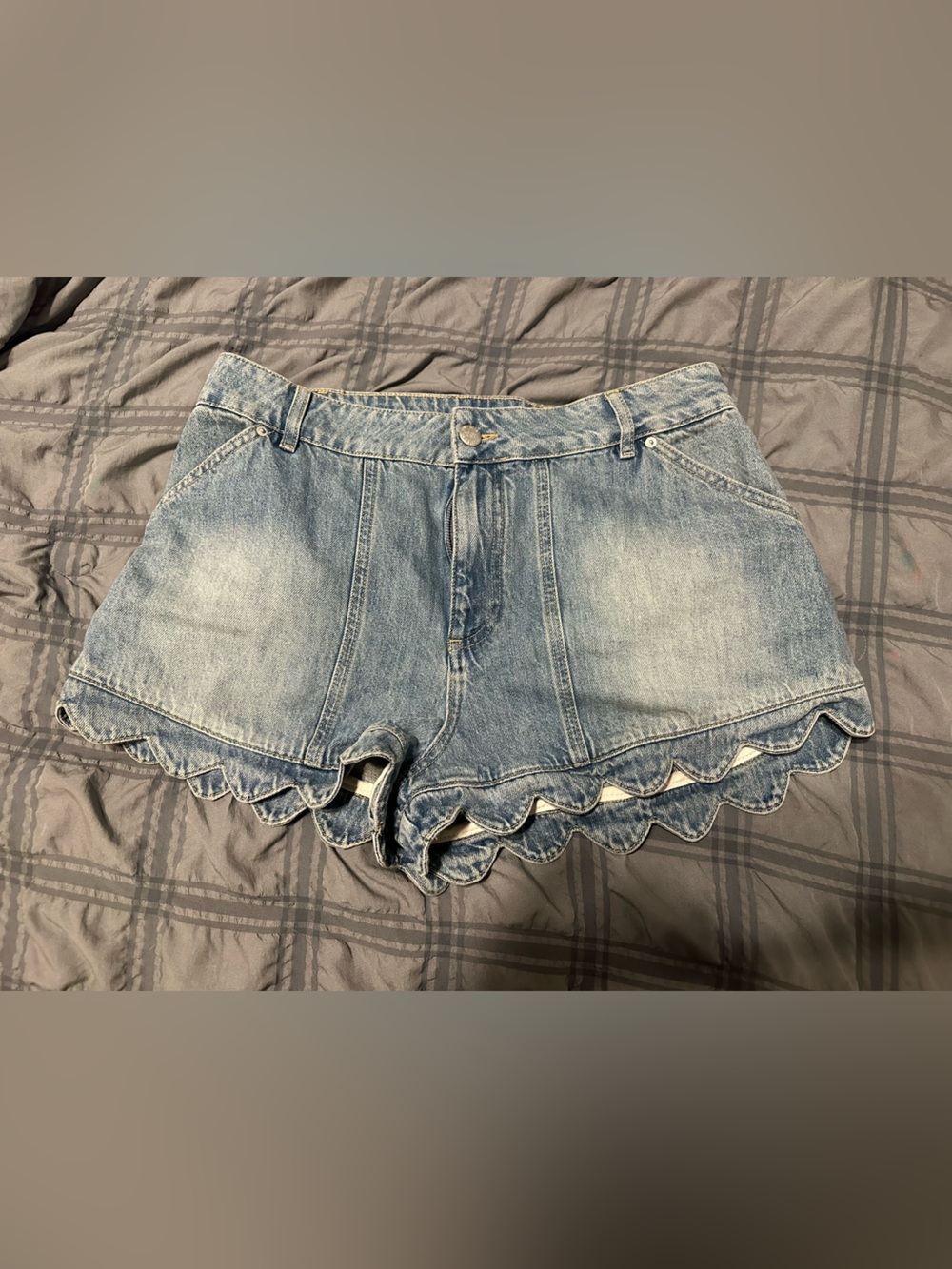 Farm Rio Romantic Ruffle Denim Shorts